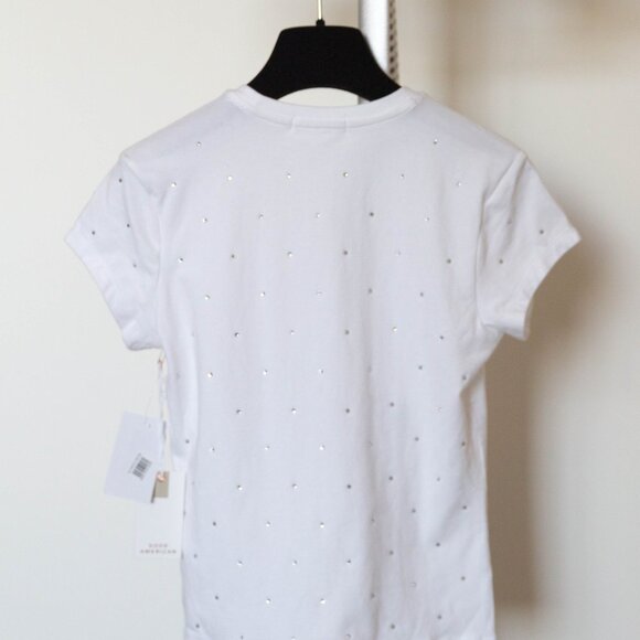 Good American T shirt with crystal beads  white size XS - Picture 6 of 6